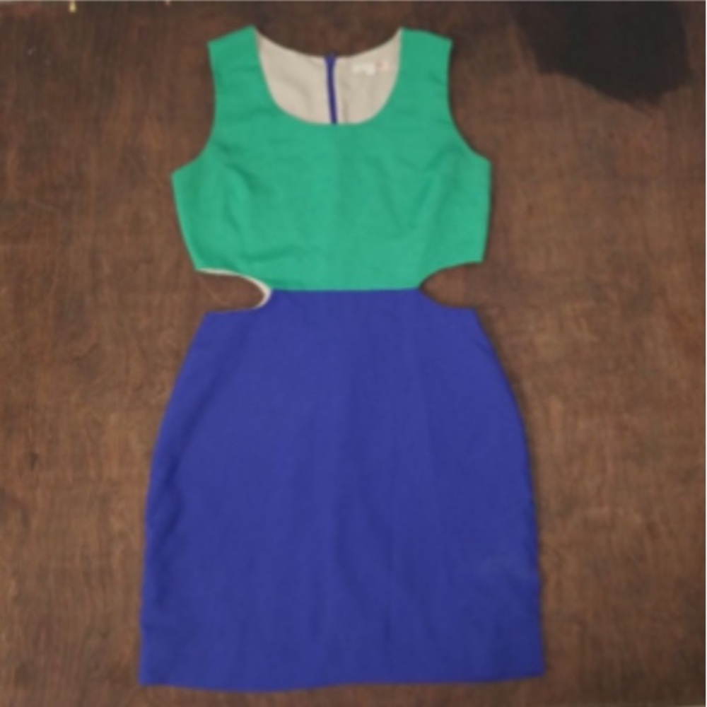 GB color block cut out mini dress